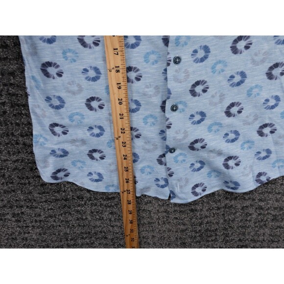 Johnnie O Shirt Mens Medium (Small Fit) Blue Circle Print Top Shelf Short Sleeve - Picture 7 of 9